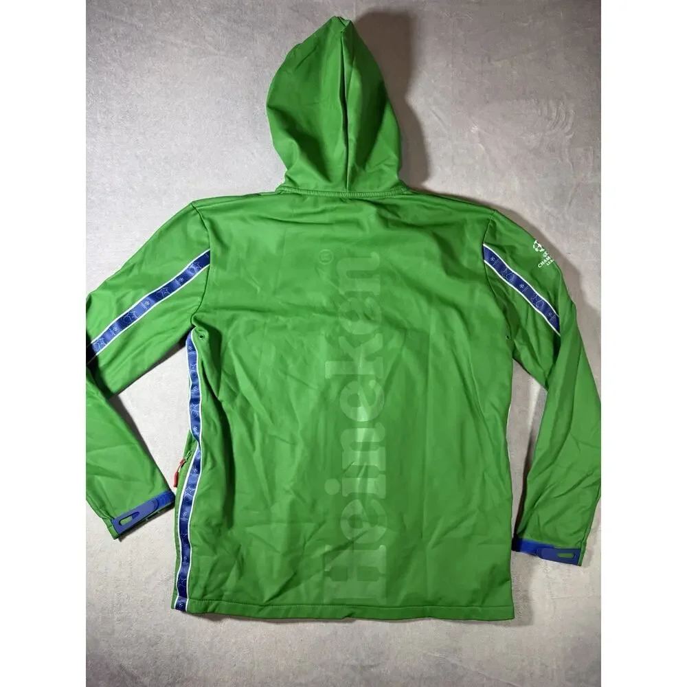Heineken x UEFA Champions League Green Full Zip Jacket hooded Men's Large soccer